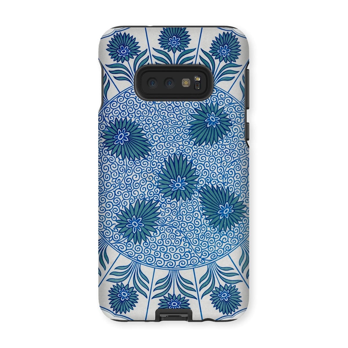 Casezest Mobile Phone Case for Samsung Galaxy S10E / Gloss Circular Blue Botanical Design