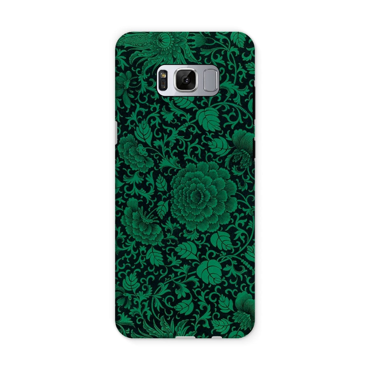 Casezest Mobile Phone Case for Samsung Galaxy S8 / Gloss Black Green Floral Design