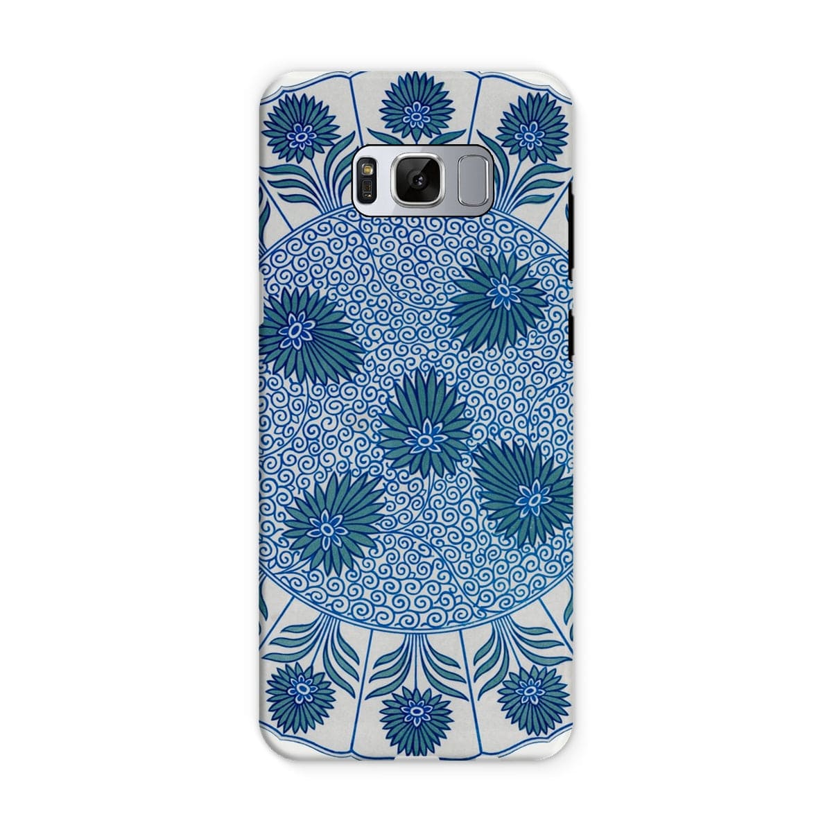 Casezest Mobile Phone Case for Samsung Galaxy S8 / Gloss Circular Blue Botanical Design