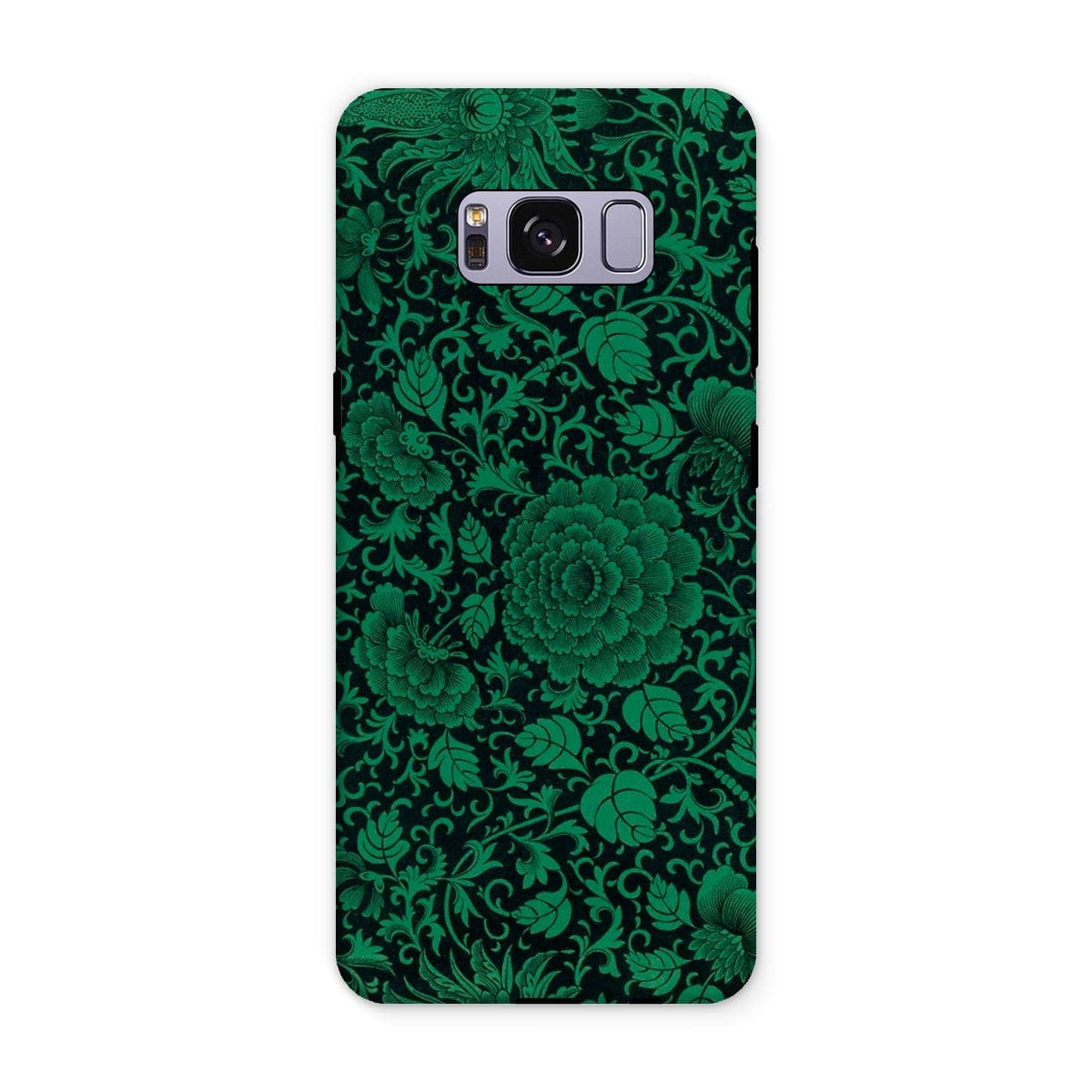 Casezest Mobile Phone Case for Samsung Galaxy S8 Plus / Gloss Black Green Floral Design