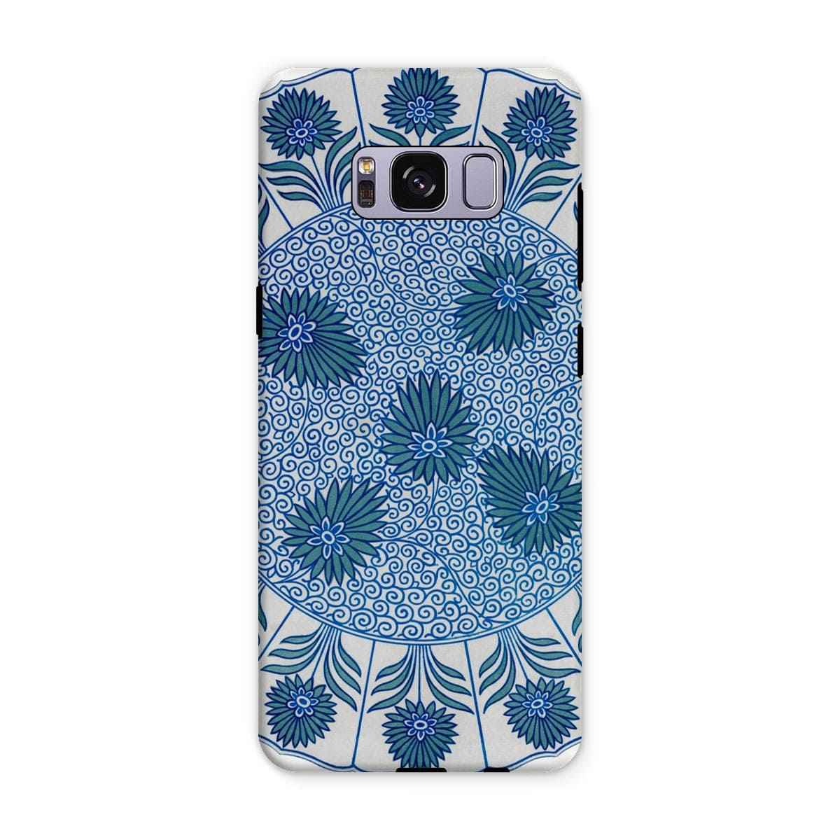 Casezest Mobile Phone Case for Samsung Galaxy S8 Plus / Gloss Circular Blue Botanical Design