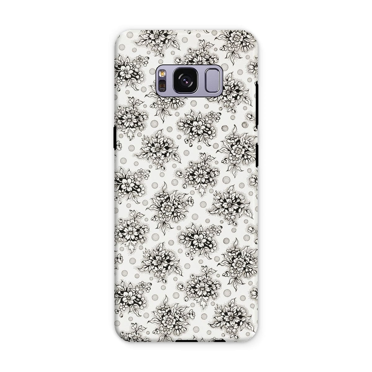 Casezest Mobile Phone Case for Samsung Galaxy S8 Plus / Gloss Monochrome Floral Design