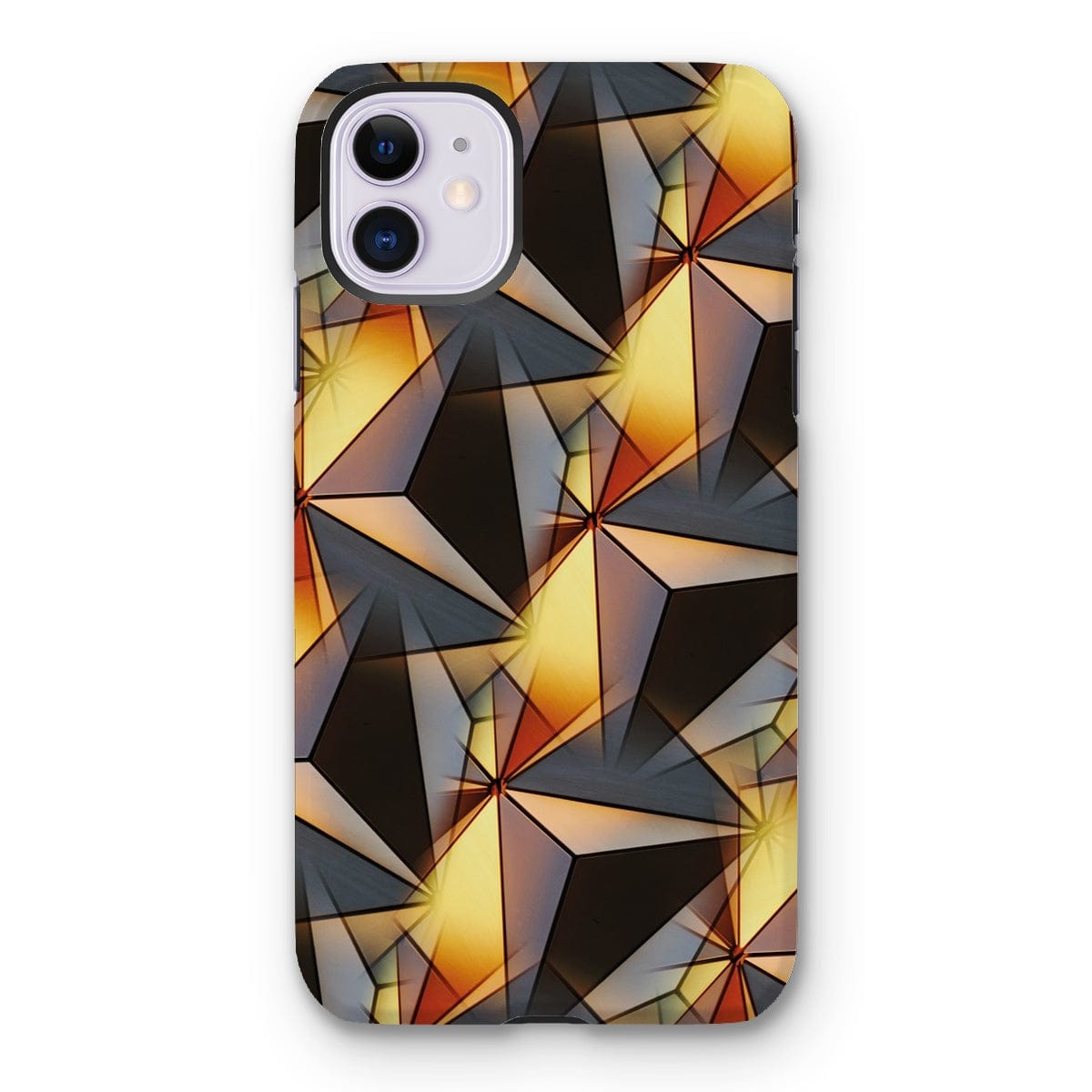 Casezest Mobile Phone Case for iPhone 11 / Matte Gold Grey Pyramid Design