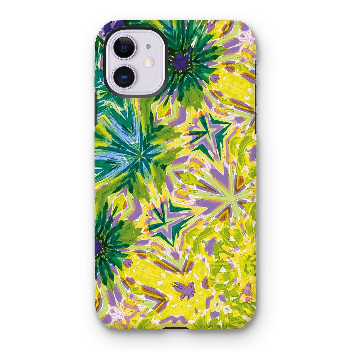 Casezest Mobile Phone Case for iPhone 11 / Matte Green Yellow Flower Star Design