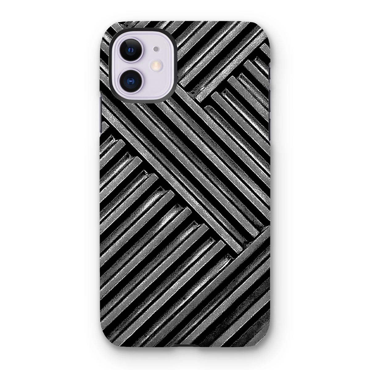 Casezest Mobile Phone Case for iPhone 11 / Matte Grey Metal Grid Design