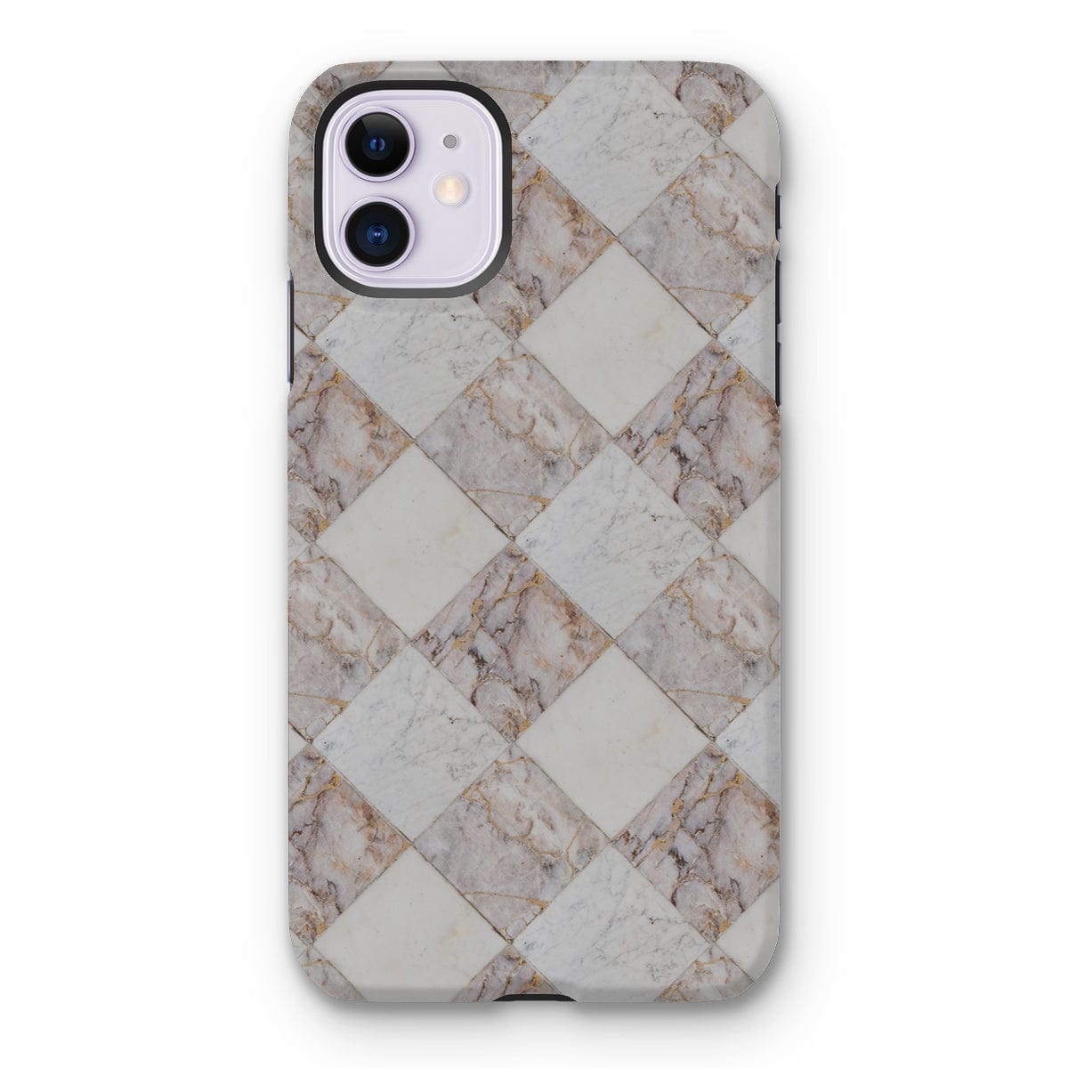 Casezest Mobile Phone Case for iPhone 11 / Matte Light Marble Tile Design