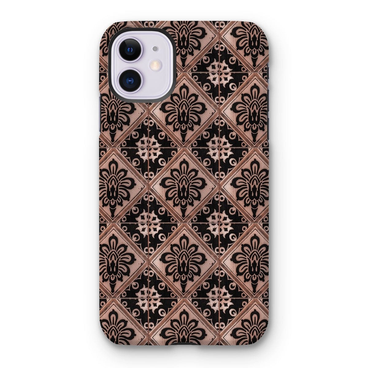 Casezest Mobile Phone Case for iPhone 11 / Matte Old Diamond Flower Tile Design