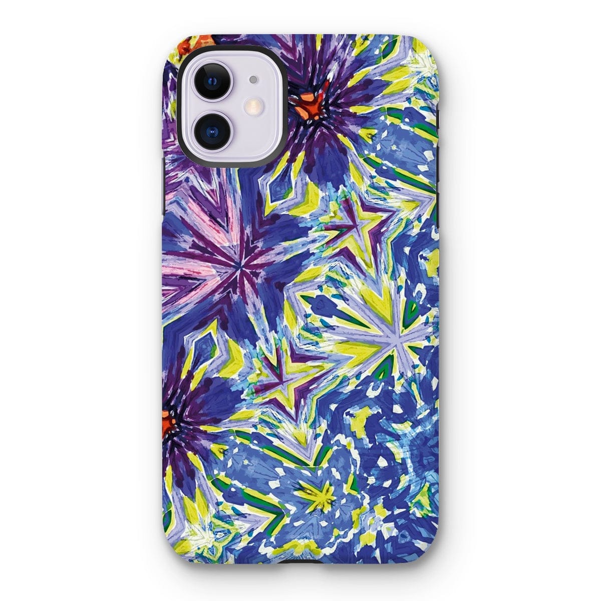 Casezest Mobile Phone Case for iPhone 11 / Matte Purple Blue Flower Star Design