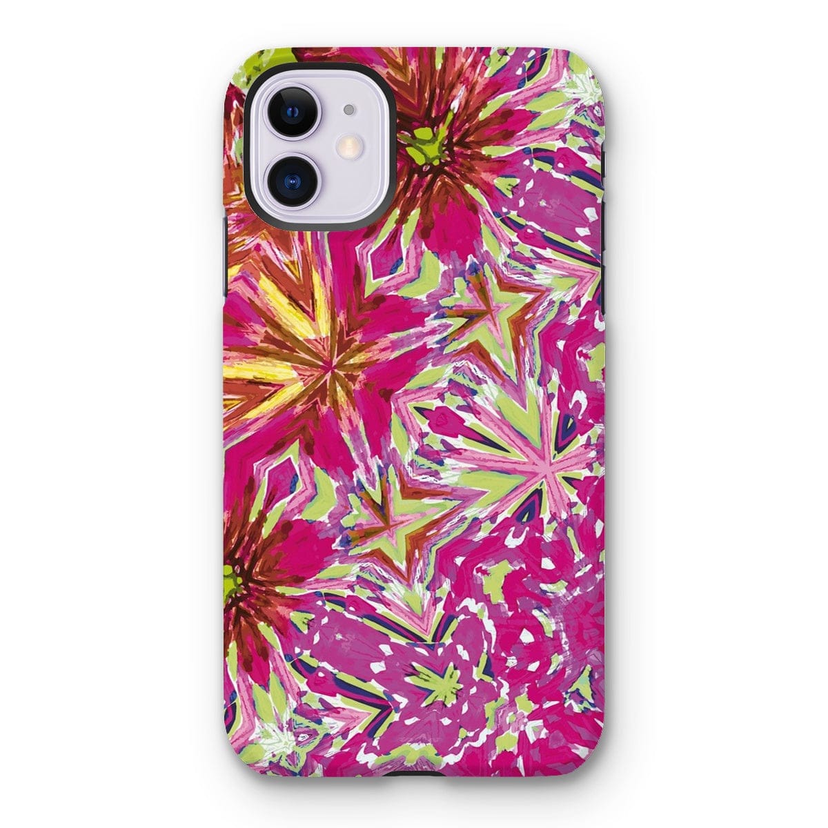 Casezest Mobile Phone Case for iPhone 11 / Matte Red Pink Flower Star Design