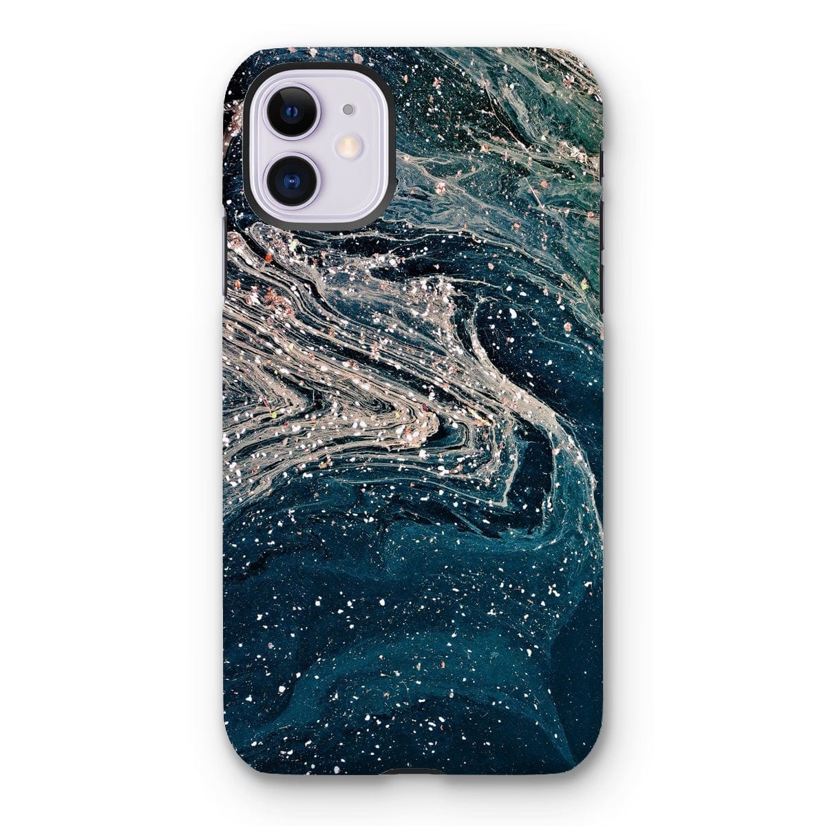 Casezest Mobile Phone Case for iPhone 11 / Matte White Blue Abstract Design