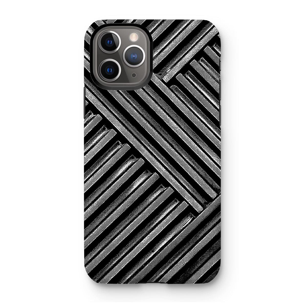 Casezest Mobile Phone Case for iPhone 11 Pro / Matte Grey Metal Grid Design