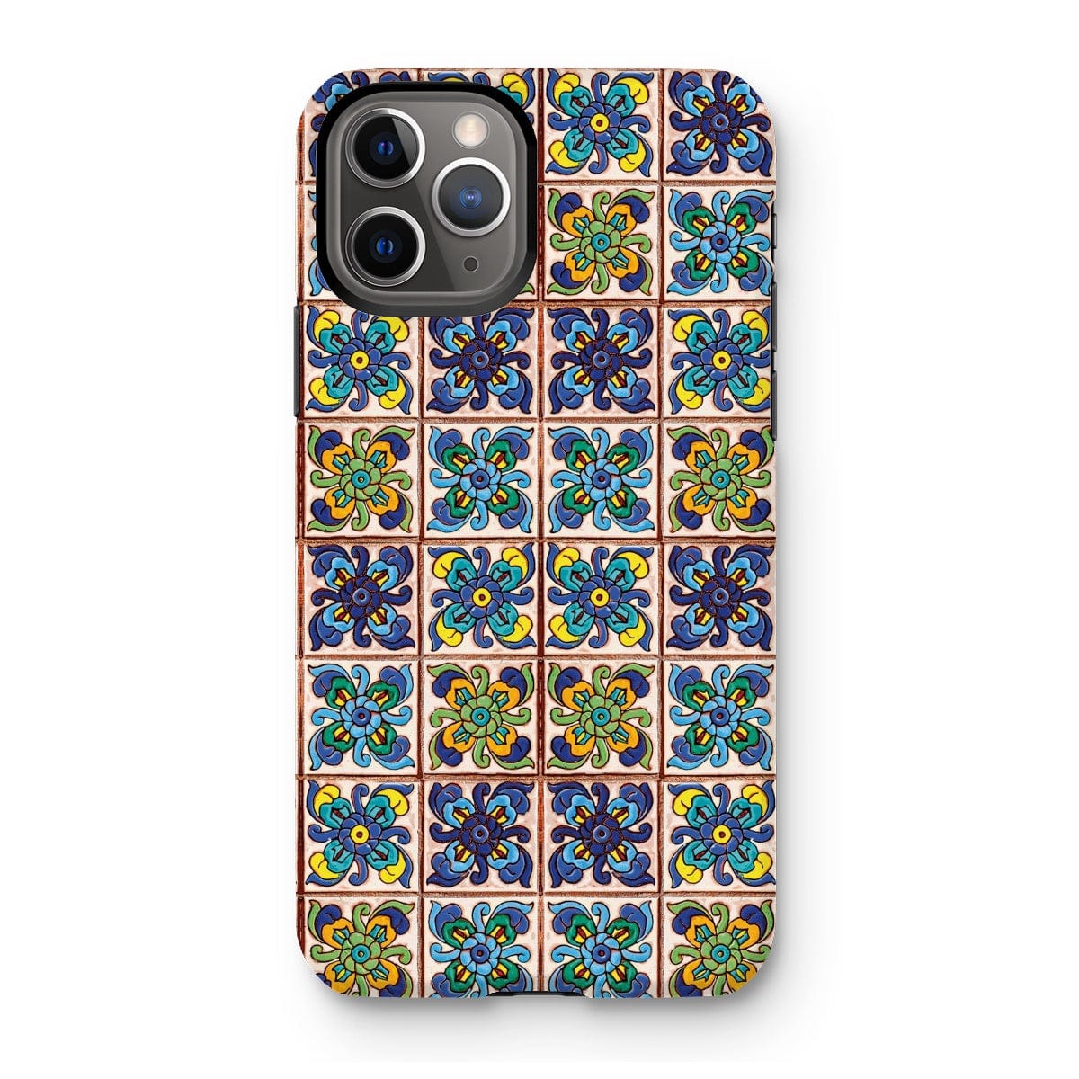 Casezest Mobile Phone Case for iPhone 11 Pro / Matte Old Blue Flower Tile Design