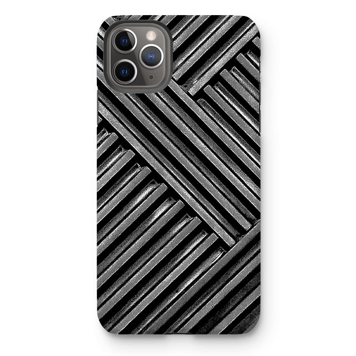 Casezest Mobile Phone Case for iPhone 11 Pro Max / Matte Grey Metal Grid Design