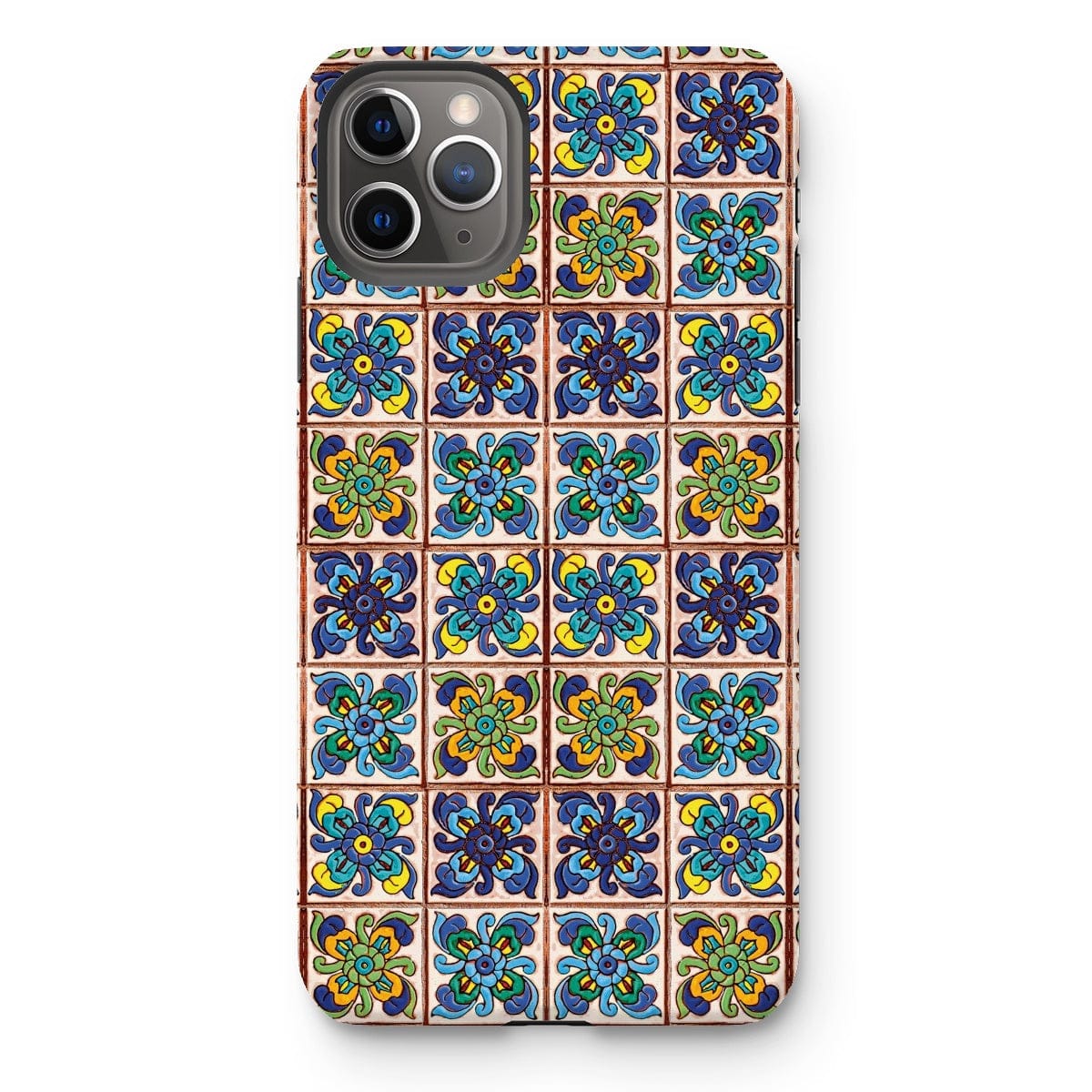 Casezest Mobile Phone Case for iPhone 11 Pro Max / Matte Old Blue Flower Tile Design