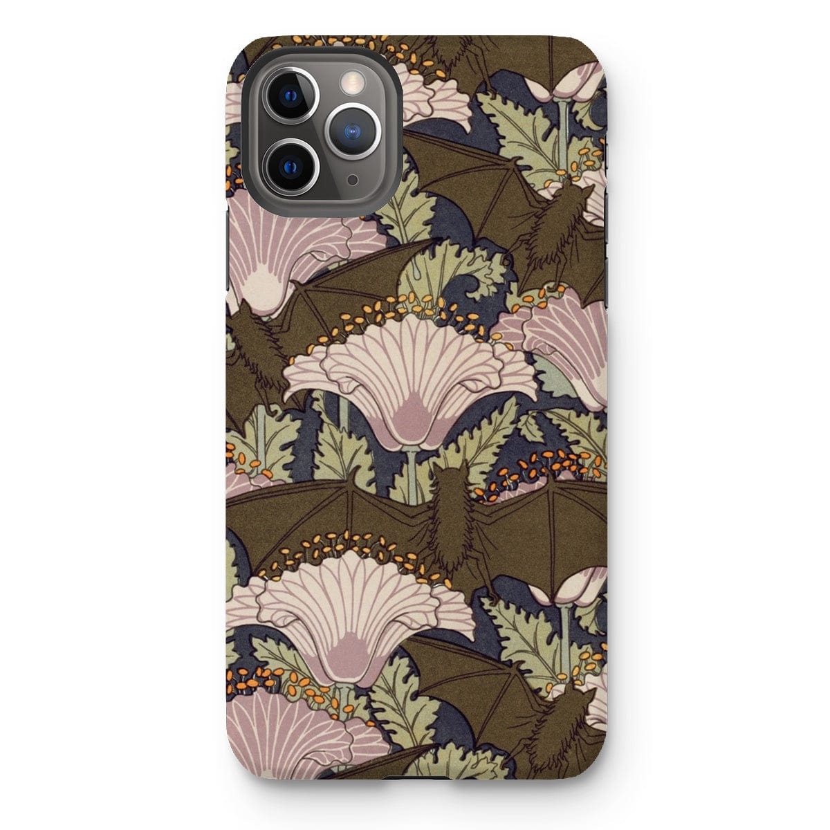 Casezest Mobile Phone Case for iPhone 11 Pro Max / Matte Verneuil Bats and Poppies Design