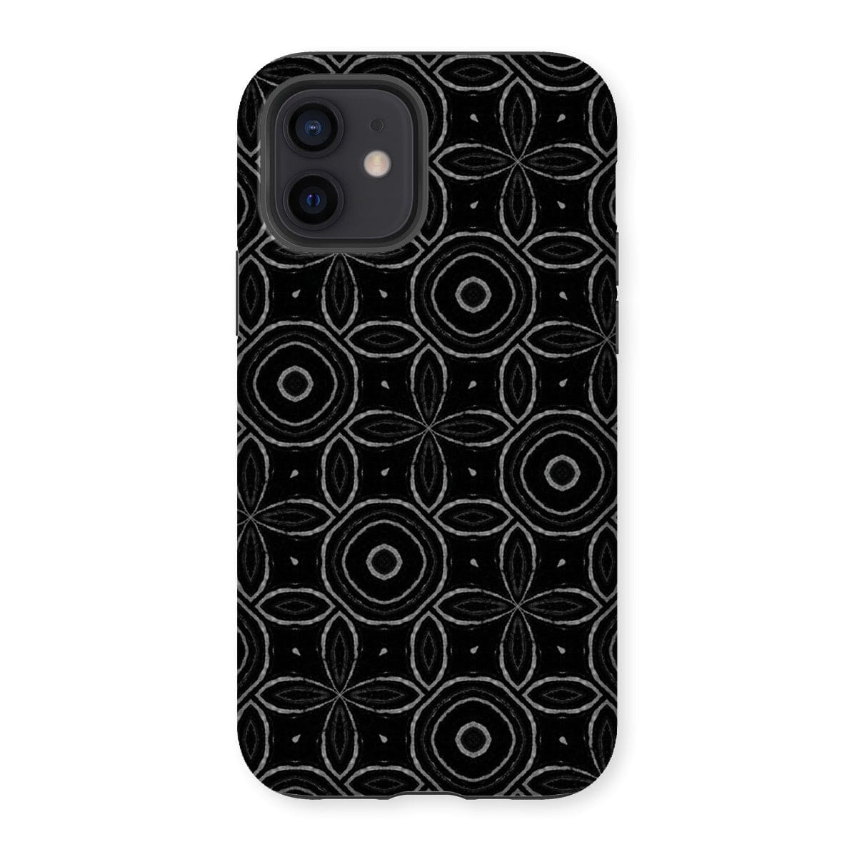 Casezest Mobile Phone Case for iPhone 12 / Matte Dark Petal Circle Design