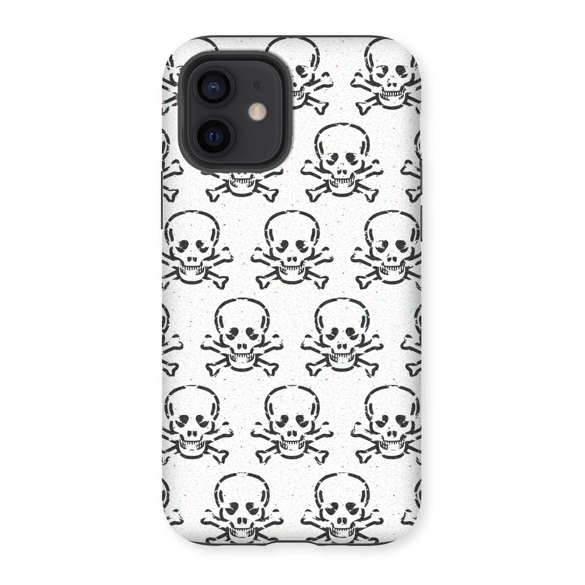 Casezest Mobile Phone Case for iPhone 12 / Matte Halftone Skull Design