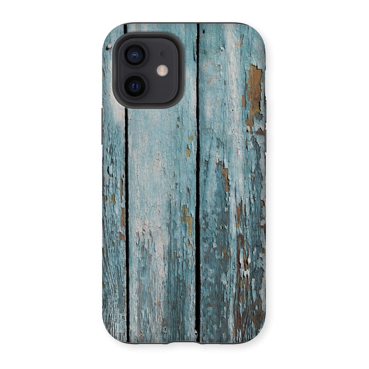 Casezest Mobile Phone Case for iPhone 12 / Matte Peeling Blue Planks Design