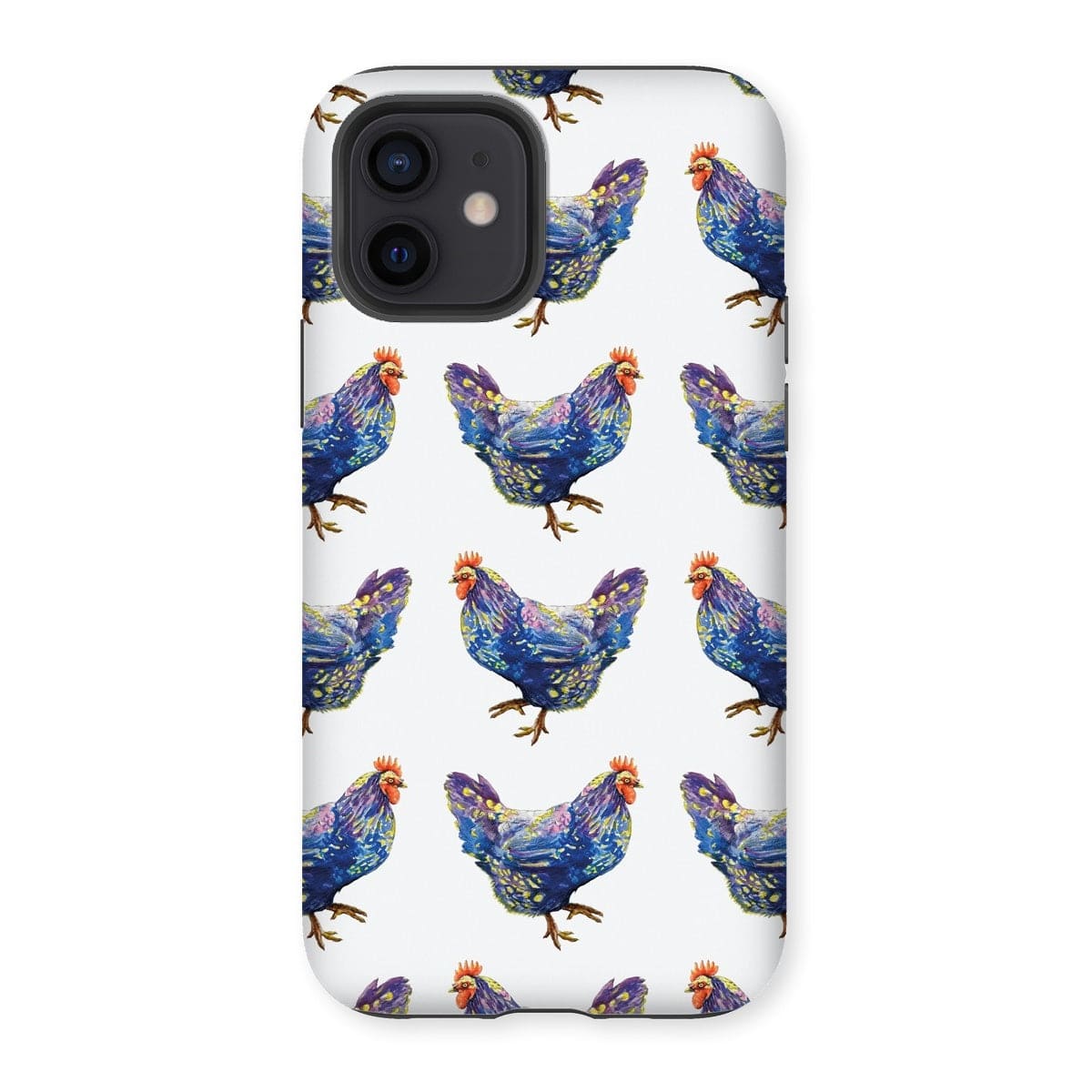 Casezest Mobile Phone Case for iPhone 12 / Matte Strutting Blue Chicken Design