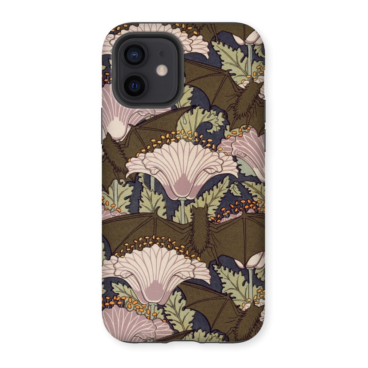 Casezest Mobile Phone Case for iPhone 12 / Matte Verneuil Bats and Poppies Design