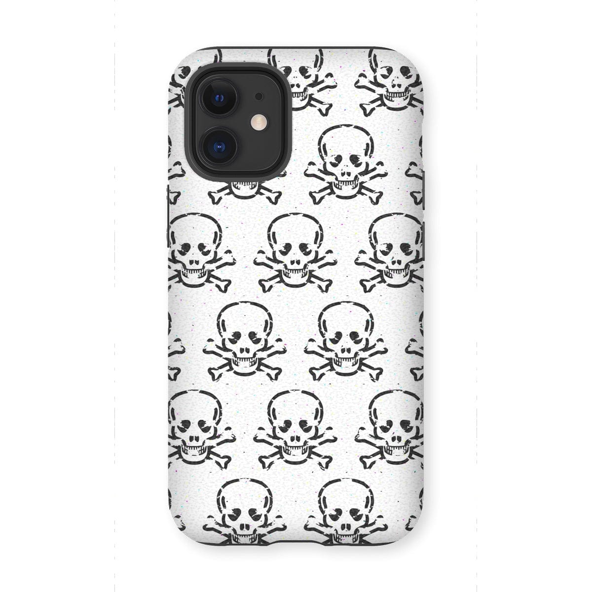 Casezest Mobile Phone Case for iPhone 12 Mini / Matte Halftone Skull Design