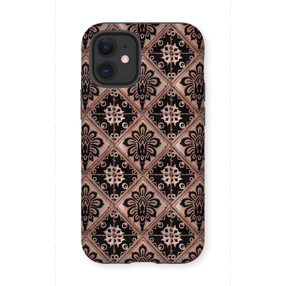 Casezest Mobile Phone Case for iPhone 12 Mini / Matte Old Diamond Flower Tile Design