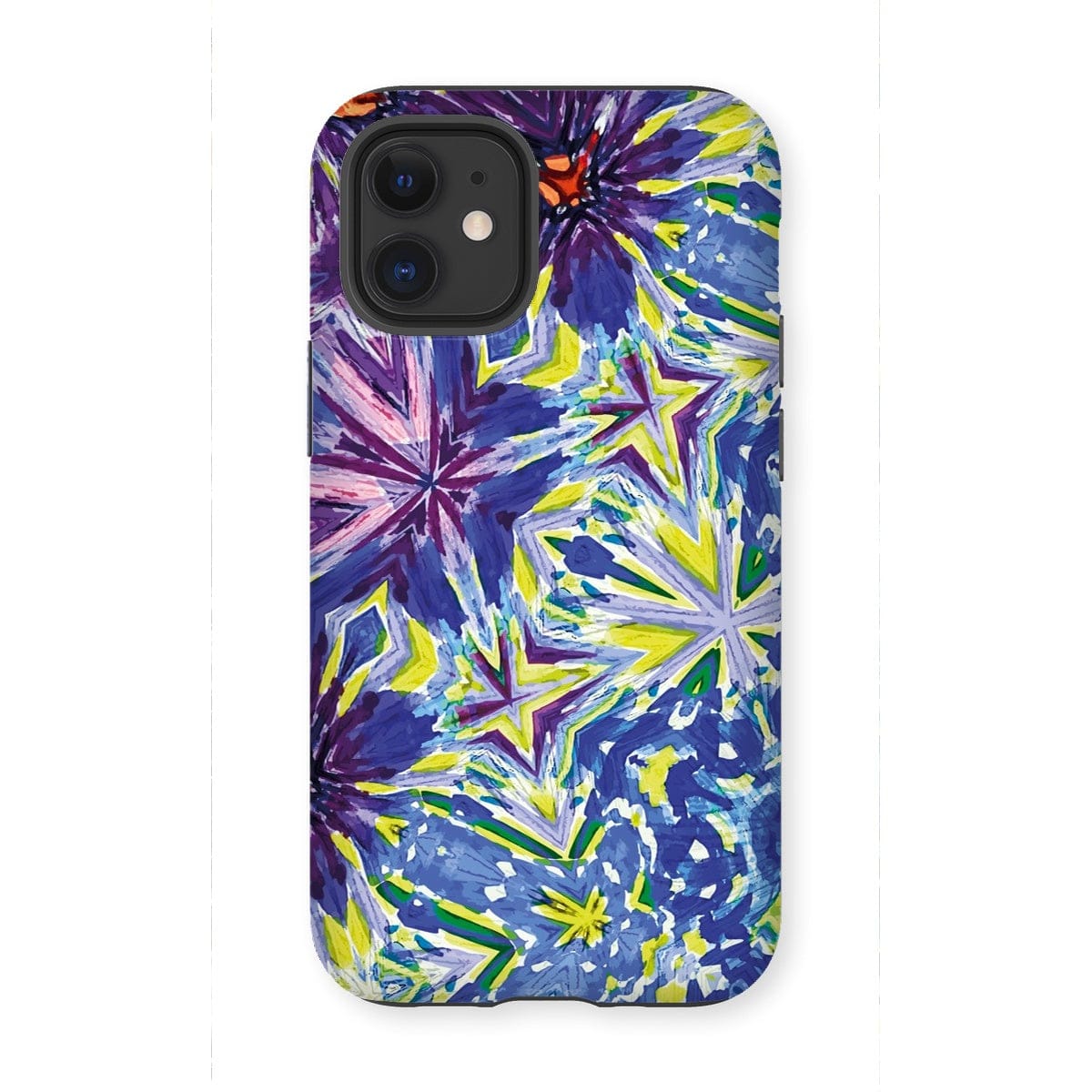 Casezest Mobile Phone Case for iPhone 12 Mini / Matte Purple Blue Flower Star Design