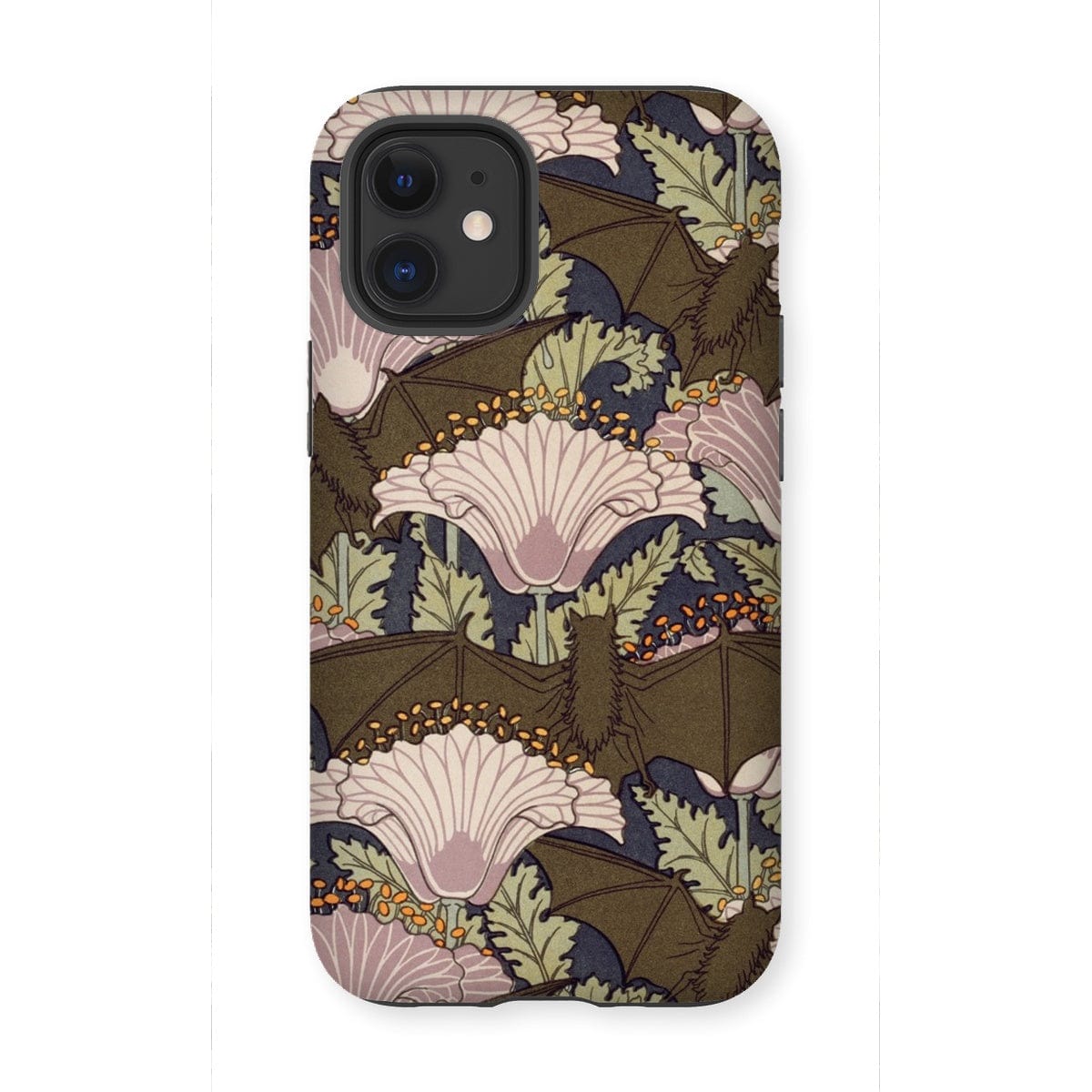 Casezest Mobile Phone Case for iPhone 12 Mini / Matte Verneuil Bats and Poppies Design