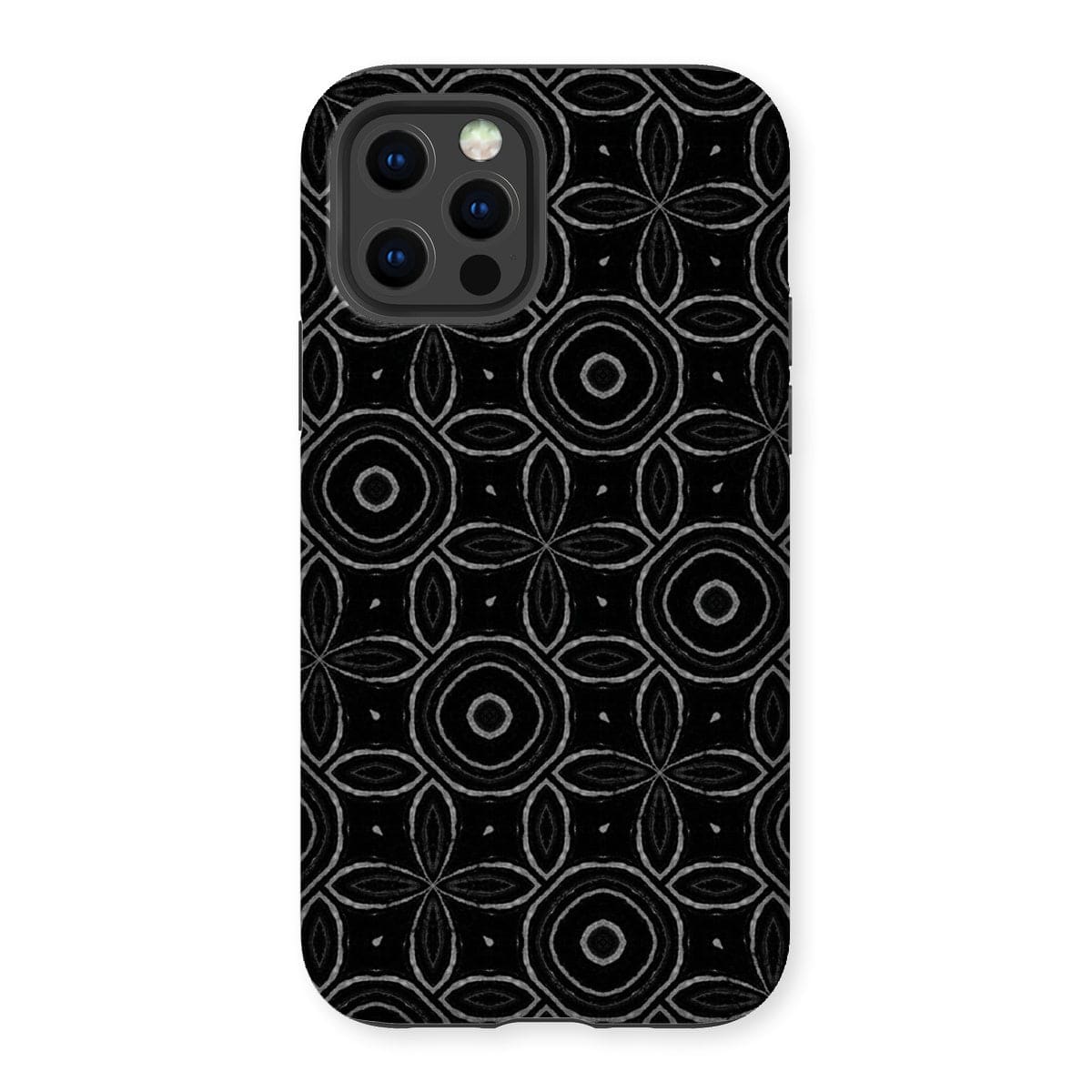 Casezest Mobile Phone Case for iPhone 12 Pro / Matte Dark Petal Circle Design