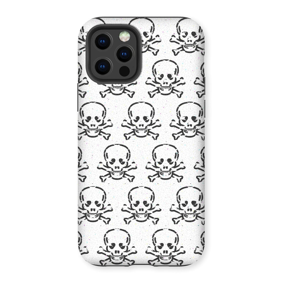 Casezest Mobile Phone Case for iPhone 12 Pro / Matte Halftone Skull Design