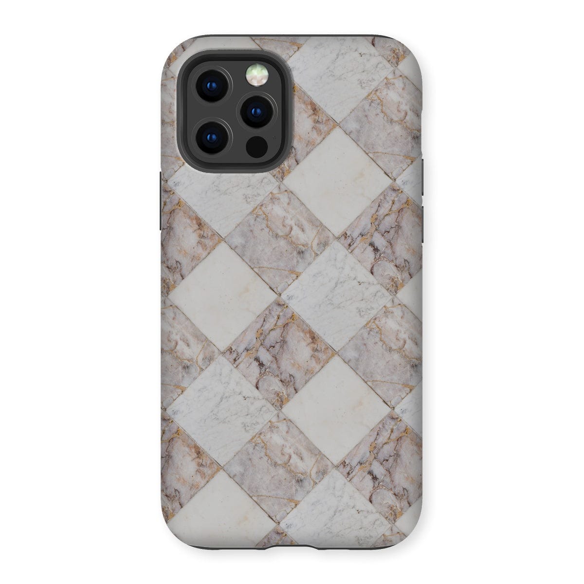 Casezest Mobile Phone Case for iPhone 12 Pro / Matte Light Marble Tile Design