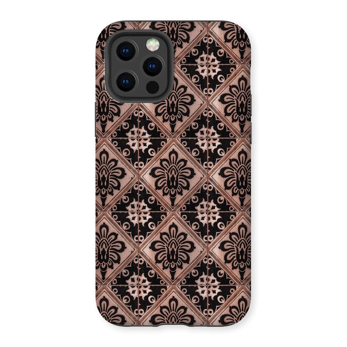 Casezest Mobile Phone Case for iPhone 12 Pro / Matte Old Diamond Flower Tile Design