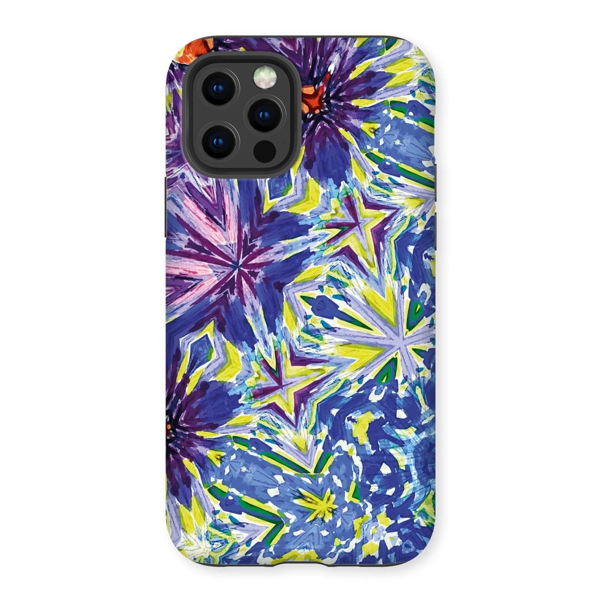 Casezest Mobile Phone Case for iPhone 12 Pro / Matte Purple Blue Flower Star Design