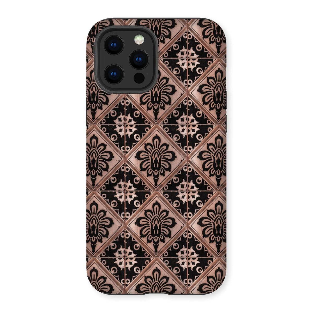 Casezest Mobile Phone Case for iPhone 12 Pro Max / Matte Old Diamond Flower Tile Design