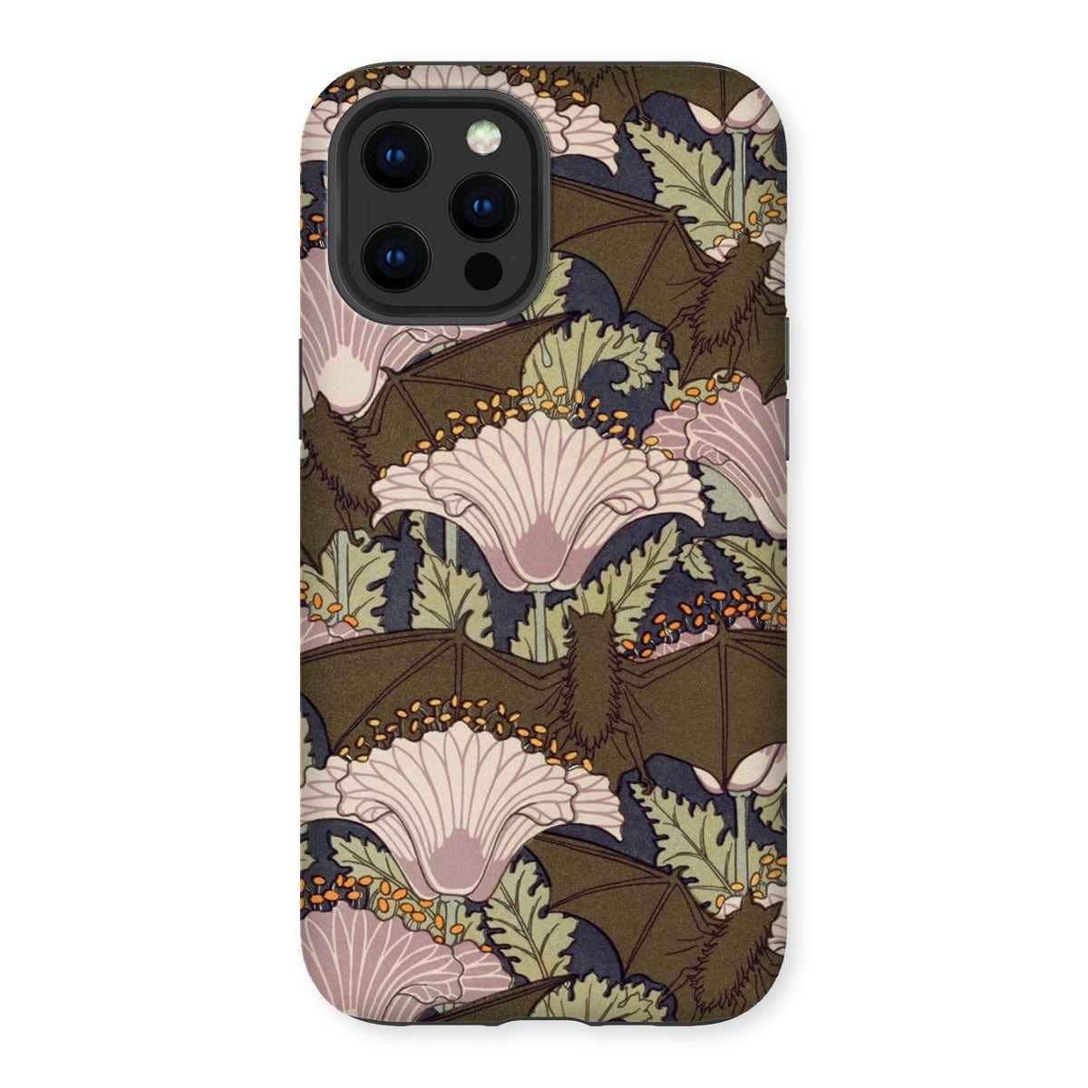 Casezest Mobile Phone Case for iPhone 12 Pro Max / Matte Verneuil Bats and Poppies Design