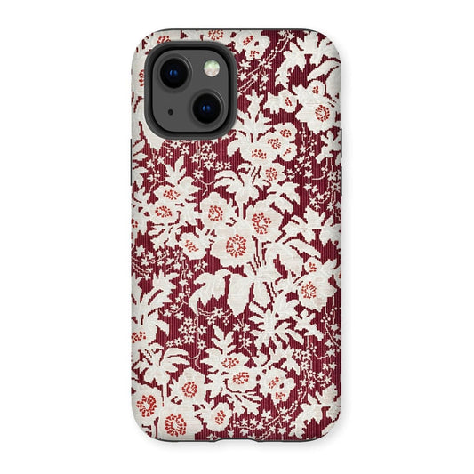 Casezest Mobile Phone Case for iPhone 13 / Matte Flowers on Silk Design