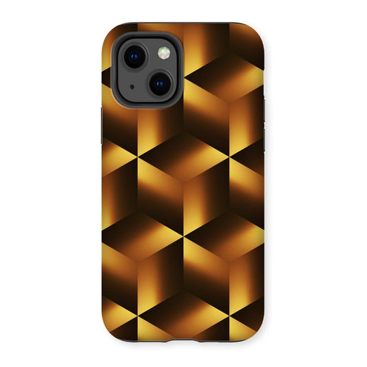 Casezest Mobile Phone Case for iPhone 13 / Matte Golden Blocks Design