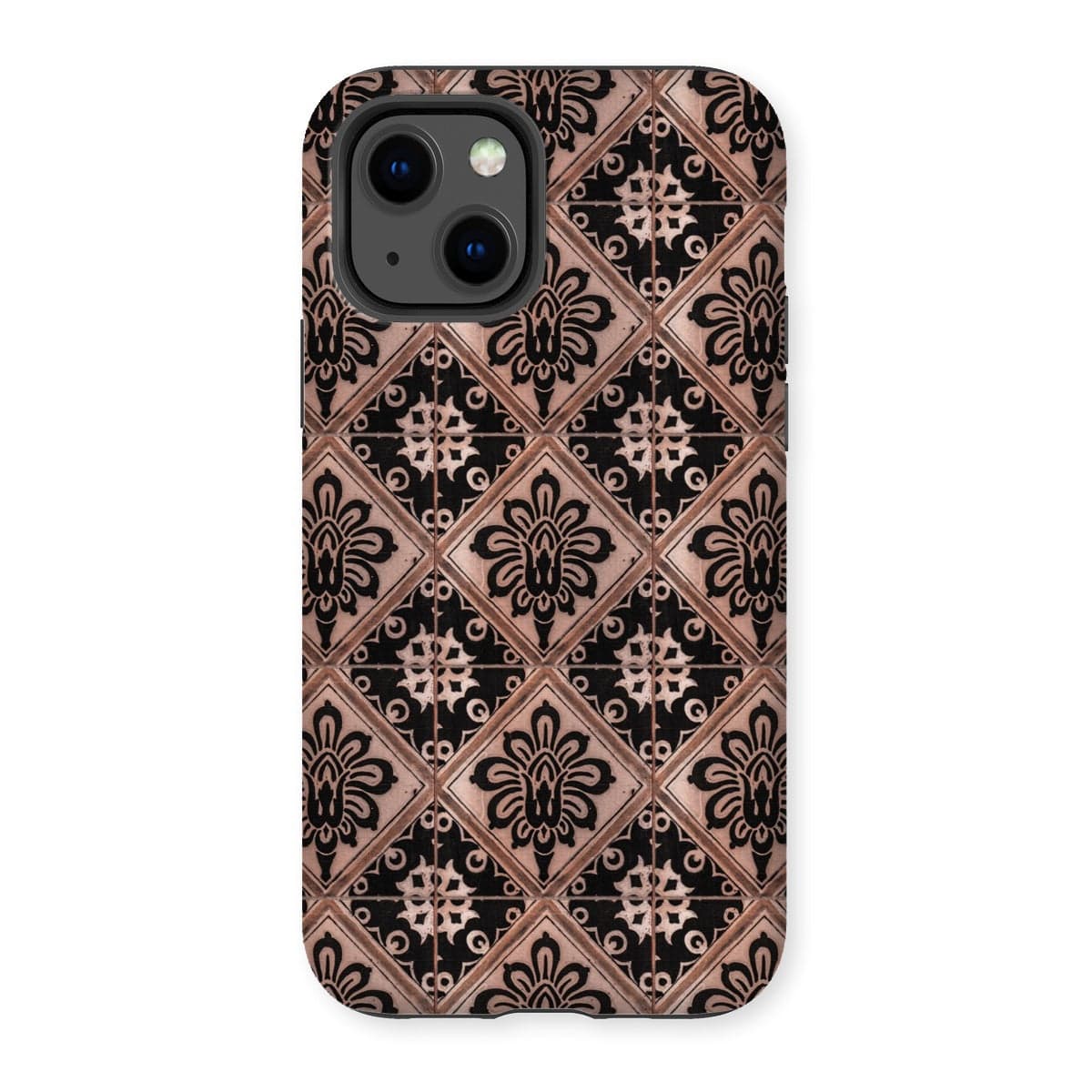 Casezest Mobile Phone Case for iPhone 13 / Matte Old Diamond Flower Tile Design