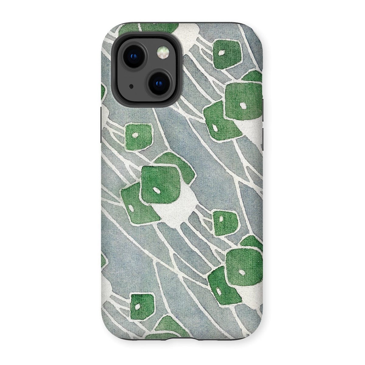 Casezest Mobile Phone Case for iPhone 13 / Matte Overbeck Green Geometric Design