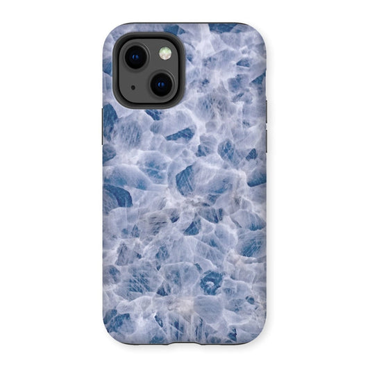 Casezest Mobile Phone Case for iPhone 13 / Matte Polished Aqua Marble Design