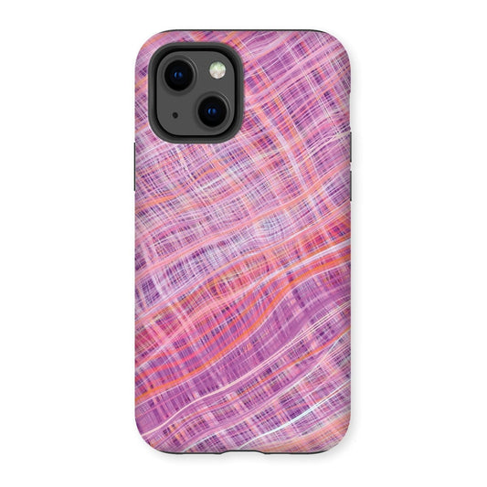 Casezest Mobile Phone Case for iPhone 13 / Matte Purple Pink Thread Design