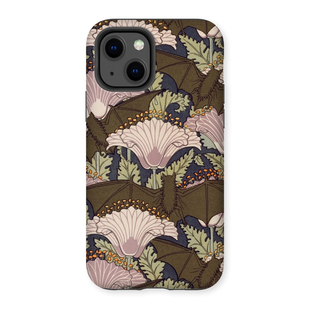 Casezest Mobile Phone Case for iPhone 13 / Matte Verneuil Bats and Poppies Design