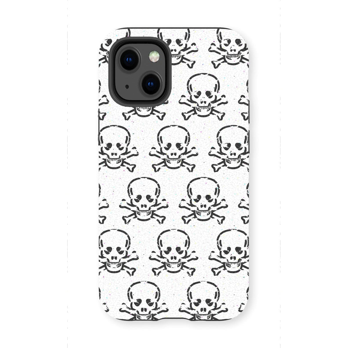 Casezest Mobile Phone Case for iPhone 13 Mini / Matte Halftone Skull Design