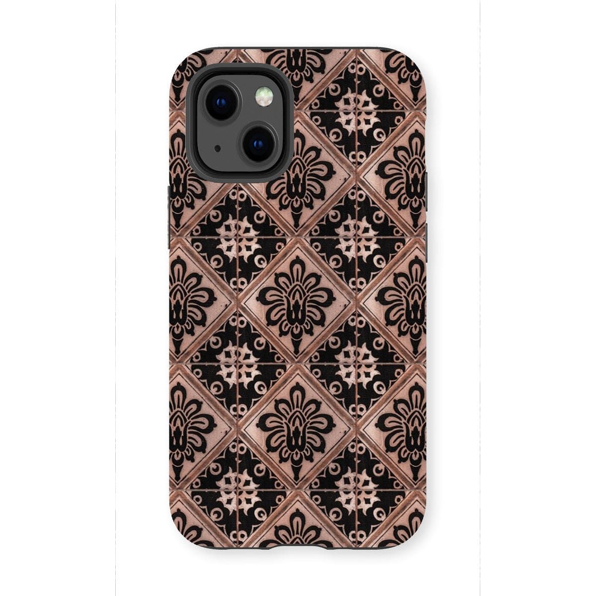 Casezest Mobile Phone Case for iPhone 13 Mini / Matte Old Diamond Flower Tile Design