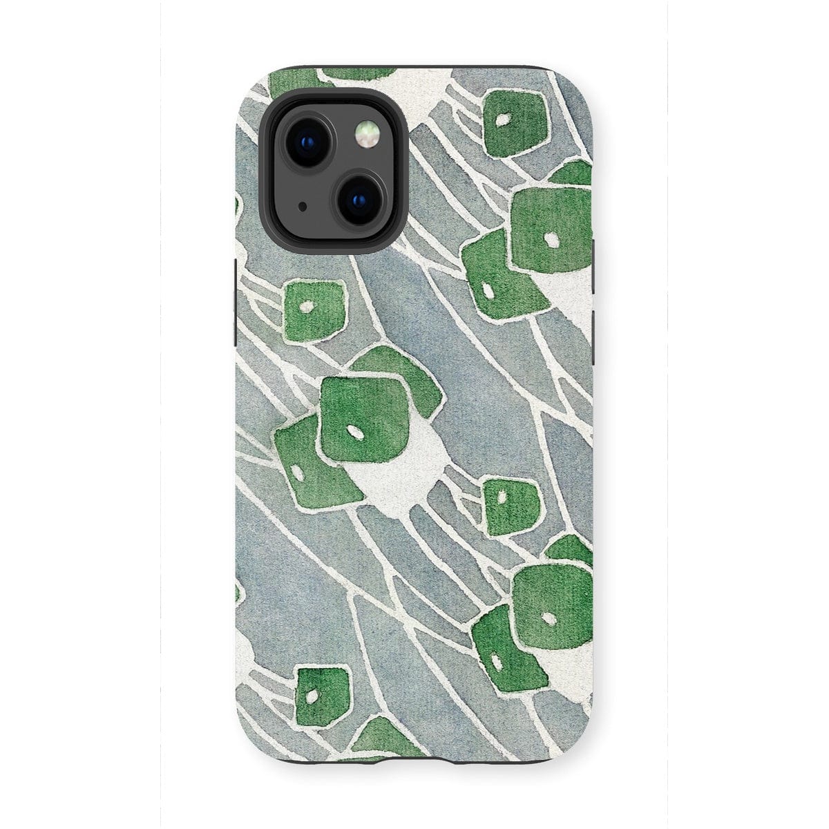 Casezest Mobile Phone Case for iPhone 13 Mini / Matte Overbeck Green Geometric Design