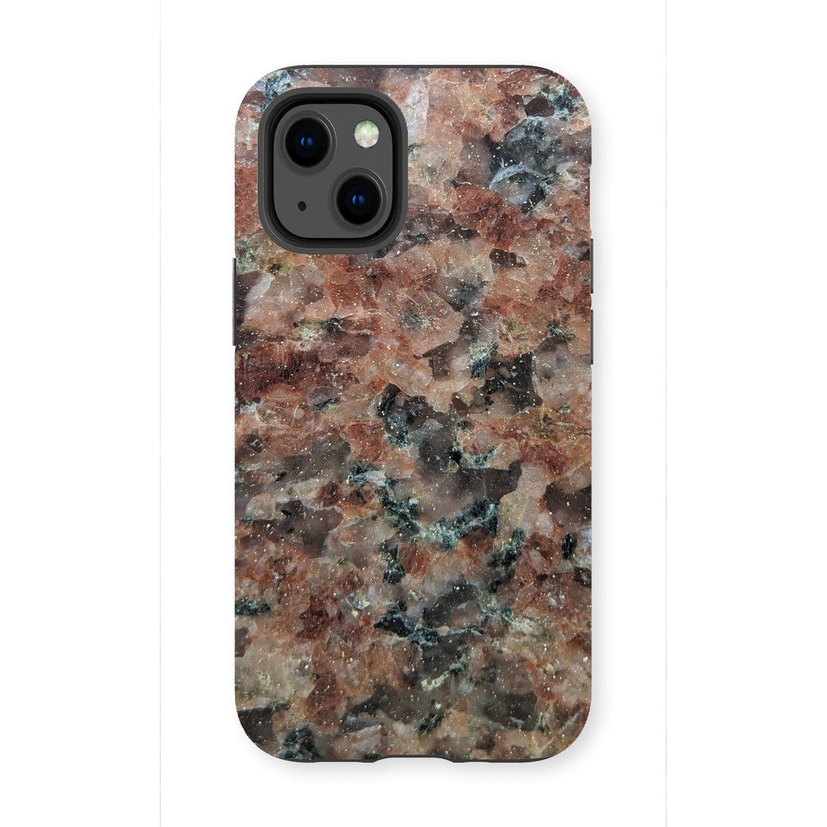 Casezest Mobile Phone Case for iPhone 13 Mini / Matte Pink Granite Slab Design