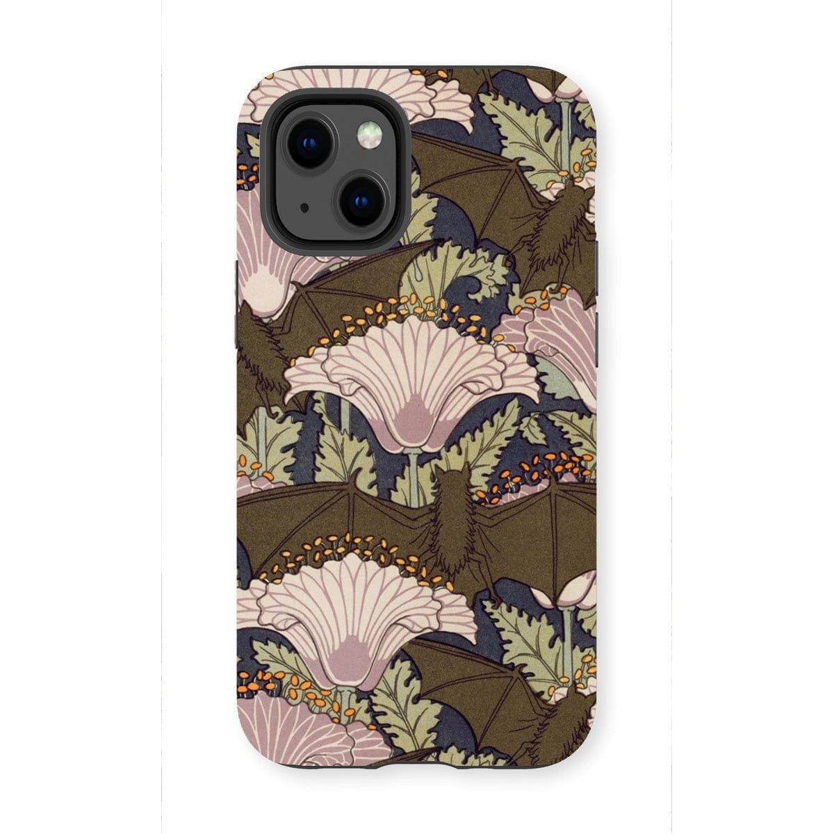 Casezest Mobile Phone Case for iPhone 13 Mini / Matte Verneuil Bats and Poppies Design