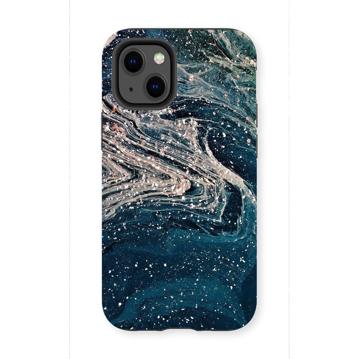 Casezest Mobile Phone Case for iPhone 13 Mini / Matte White Blue Abstract Design