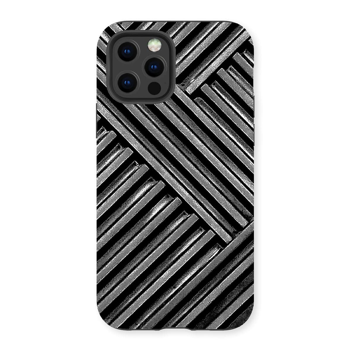 Casezest Mobile Phone Case for iPhone 13 Pro / Matte Grey Metal Grid Design