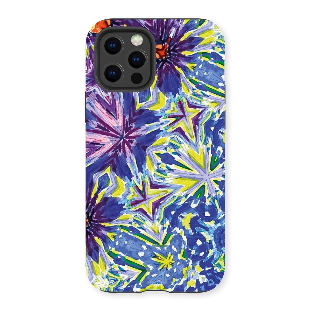 Casezest Mobile Phone Case for iPhone 13 Pro / Matte Purple Blue Flower Star Design